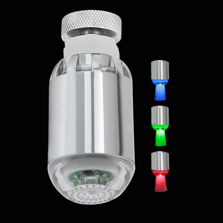 Wasserhahn Aufsatz LED, Aufsatz für Wasserhahn Küche mit Lichter, 3 Farben ändern sich mit der Tempe