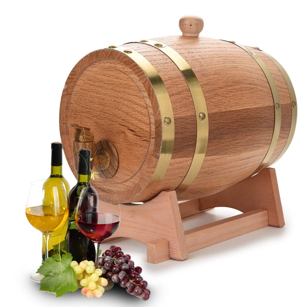 Wein, Eichenfass, 1,5/3/5/10 l, Eichenfass für Wein, Whisky Tequila, Weinspender Holzfass, auslaufsi