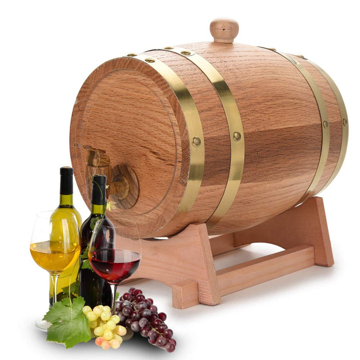 Wein, Eichenfass, 1,5/3/5/10 l, Eichenfass für Wein, Whisky Tequila, Weinspender Holzfass, auslaufsi