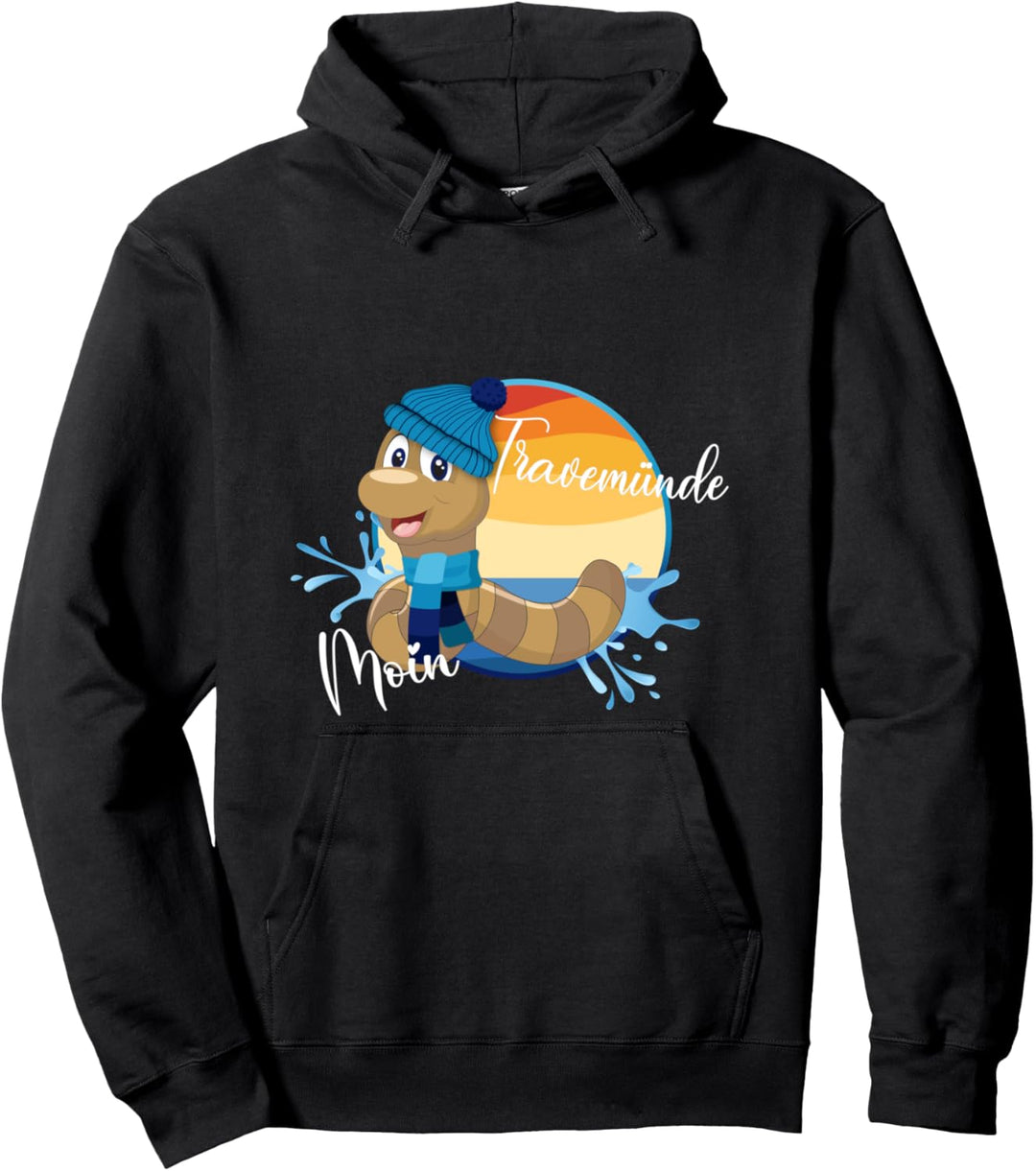 Lustiger Wattwurm von der Ostsee Wattenmeer Travemünde Pullover Hoodie