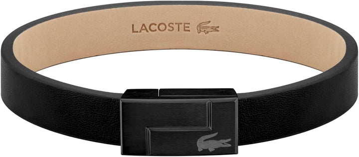 Lacoste Lederarmband für Herren Kollektion TRAVELER Schwarz - 2040073