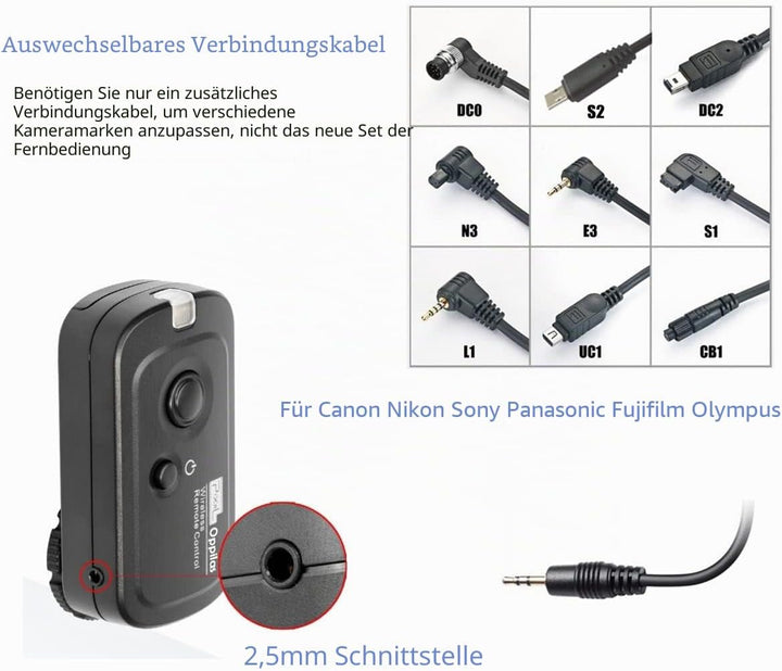 Pixel Kabellose Fernauslöser RW221 E3 Auslöser Fernbedienung Kompatibel mit Canon R6 RP 850D 90D 750
