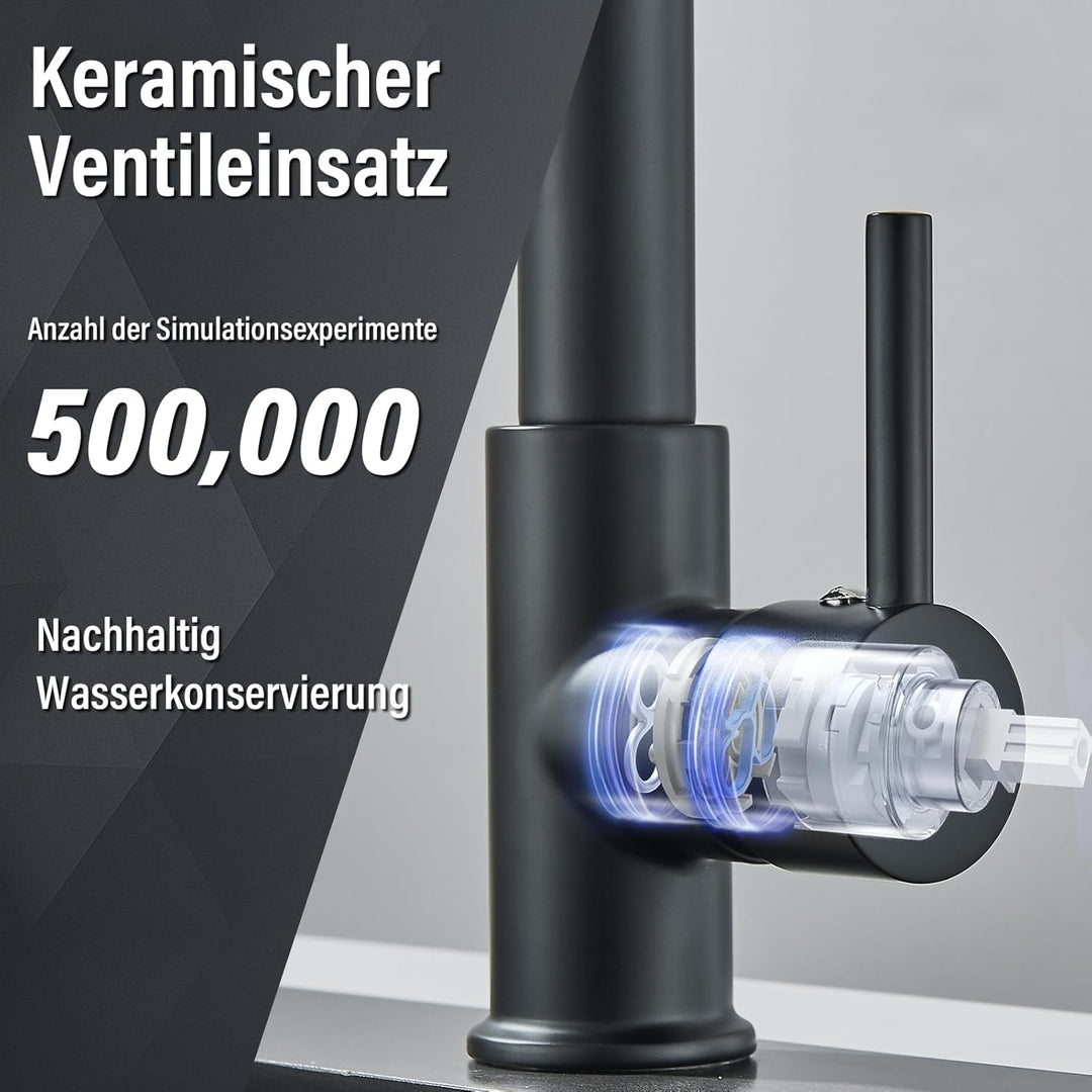 Wasserhahn Küche Niederdruck Flexibler Armatur Küche 2 Verstellmöglichkeiten 360° Schwenkbar Herunte