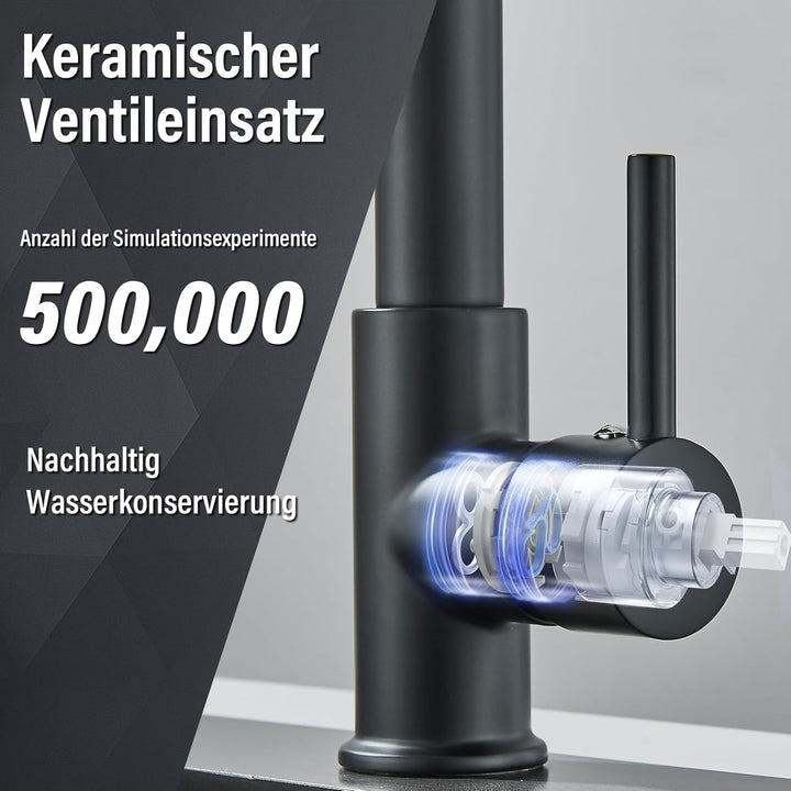 Wasserhahn Küche Niederdruck Flexibler Armatur Küche 2 Verstellmöglichkeiten 360° Schwenkbar Herunte