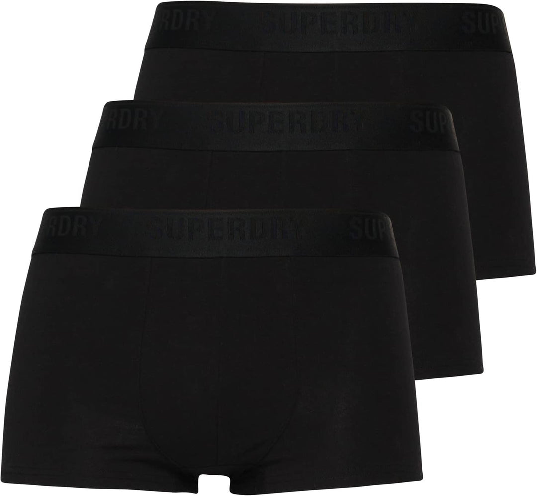 Superdry Herren Unterhosen aus Bio-Baumwolle im 3er-Pack S Schwarz, S Schwarz
