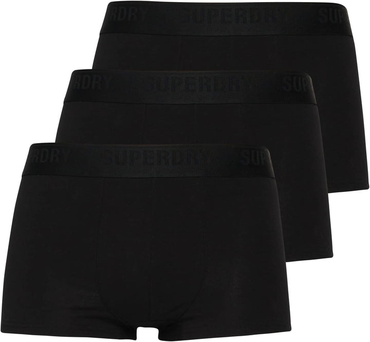 Superdry Herren Unterhosen aus Bio-Baumwolle im 3er-Pack S Schwarz, S Schwarz