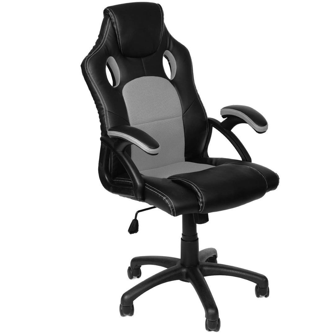 Panorama24 Gamer Stuhl Gaming Schreibtischstuhl Chefsessel Bürostuhl Ergonomisch, Grau, 9 Farbvarian
