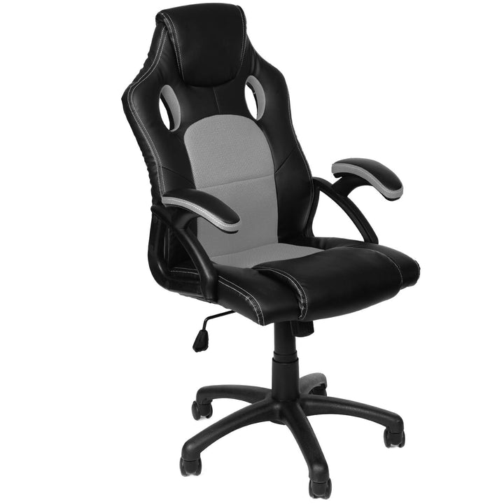 Panorama24 Gamer Stuhl Gaming Schreibtischstuhl Chefsessel Bürostuhl Ergonomisch, Grau, 9 Farbvarian