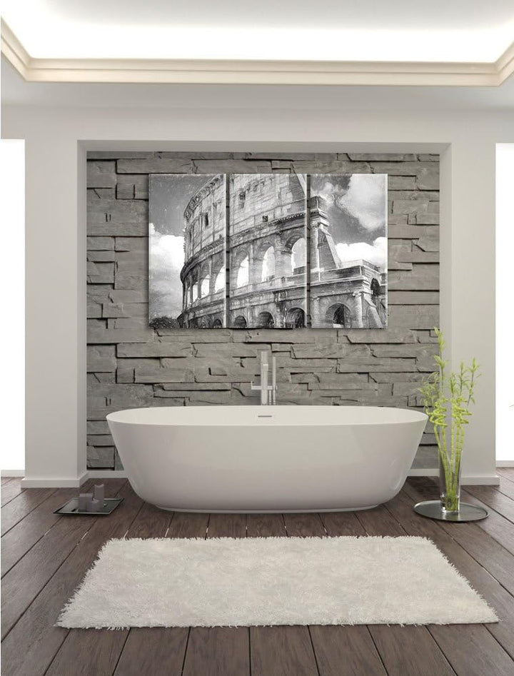 Pixxprint Kolosseum in Rom als Leinwandbild/Grösse: 3 Teilig (120x80) cm/Wandbild/Kunstdruck/fertig