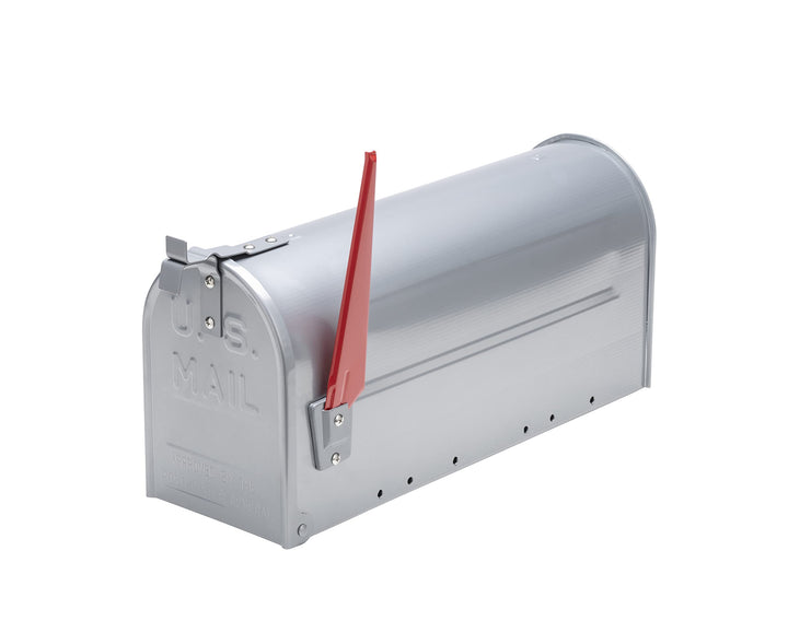 Burg-Wächter U.S. Mailbox mit schwenkbarer Fahne, Aluminium, 892 ALU, Aluminium Mailbox Aluminium Bl