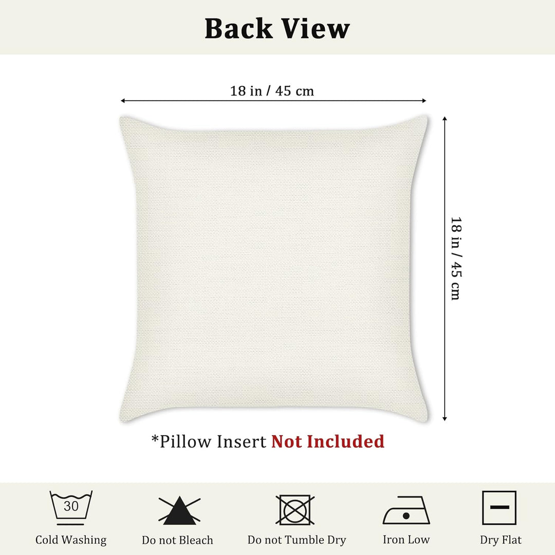 Bonhause 4er Set Kissenbezüge Blumen 45 x 45 cm Blume Garten Schmetterlinge Polyester Leinen Dekorat