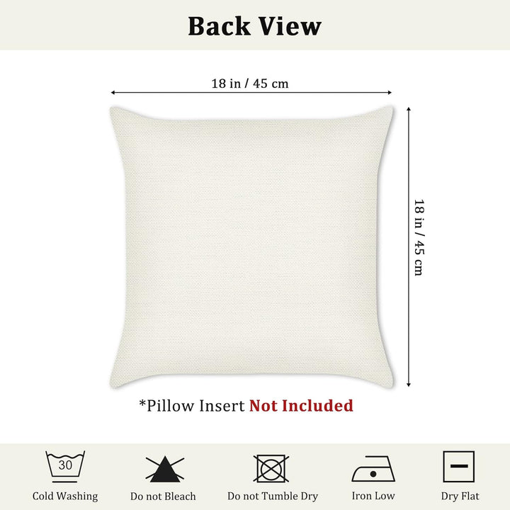 Bonhause 4er Set Kissenbezüge Blumen 45 x 45 cm Blume Garten Schmetterlinge Polyester Leinen Dekorat