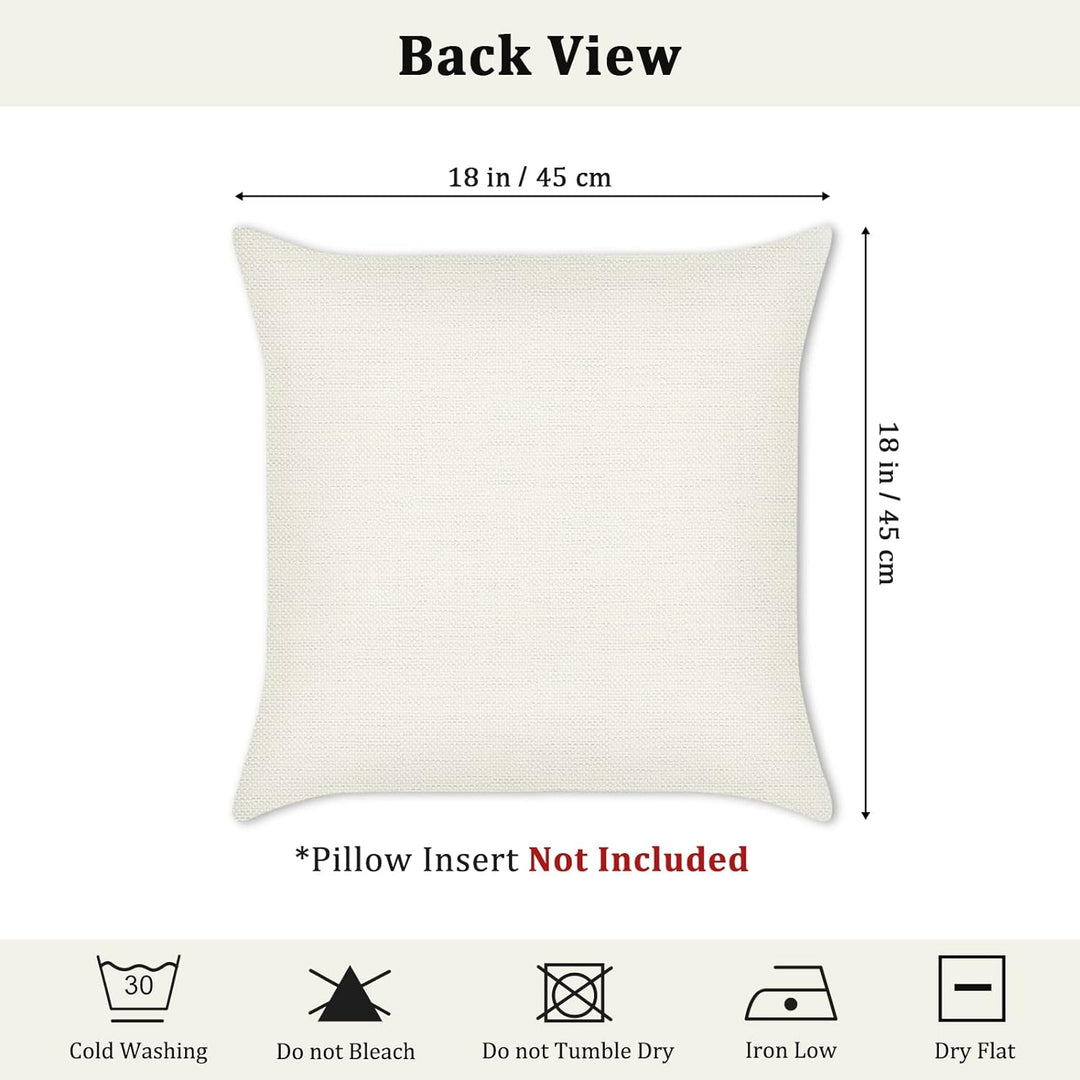 Bonhause 4er Set Kissenbezüge Blumen 45 x 45 cm Blume Garten Schmetterlinge Polyester Leinen Dekorat