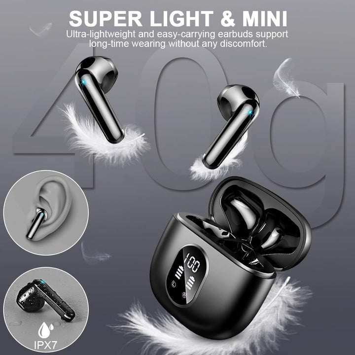 Bluetooth Kopfhörer, Kopfhörer Kabellos Bluetooth 5.4 In Ear kopfhörer bluetooth mit 4 Mic, 50H Kabe