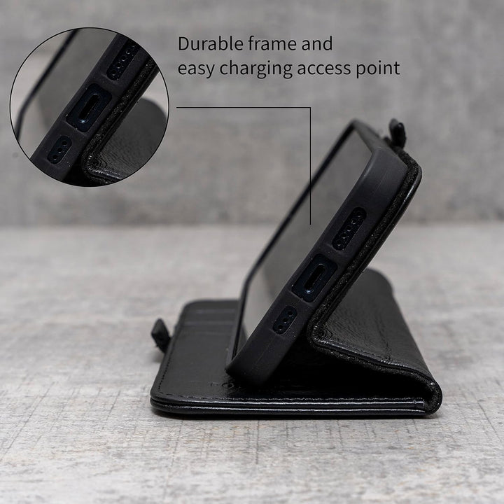 Porter Riley - Lederhülle für Samsung Galaxy S23 Ultra. Premium Echtleder Standhülle/Cover/Brieftasc