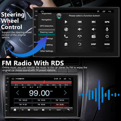 Android 11 Autoradio 2GB+32GB Wireless Carplay Android Auto Doppel Din Radio mit Navi 7 Zoll Touchsc