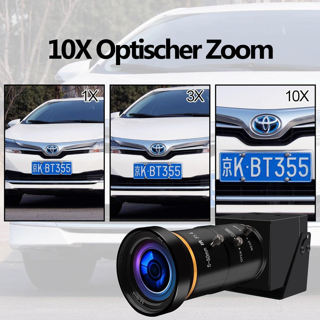 ELP USB-Kamera 4K 60fps HDMI Zoom Manuell 5-50mm 10X Webcam PC Computer H.264 Industrie Sicherheit 5
