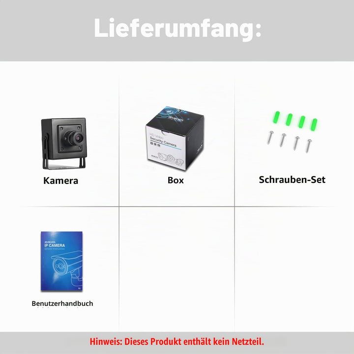5MP PoE Mini IP Kamera, kleine UltraHD Überwachungskamera für den Innenbereich, 3,6mm Objektiv (75°