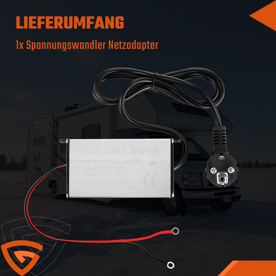 12V 25A Netzteil Adapter 300W, 230V auf 12V Spannungswandler AC/DC Netzadapter für 2KW–8KW Diesel St