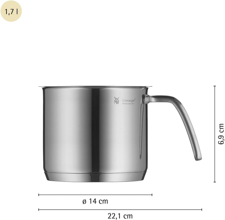WMF Provence Plus Milchtopf ohne Deckel 14 cm, Kochtopf Induktion 1,7l, Cromargan Edelstahl poliert,
