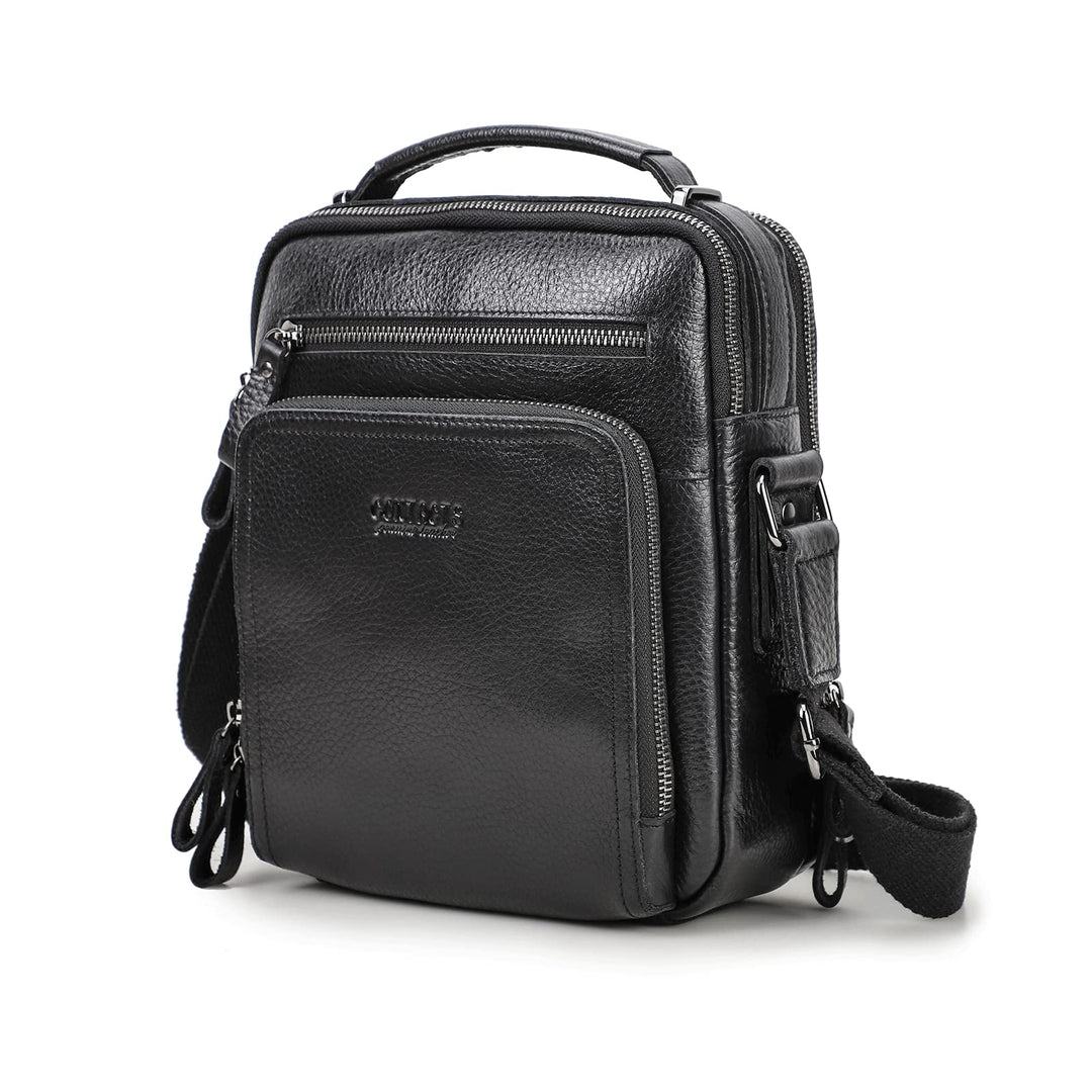 Contacts Echtes Leder Herren Laptop Mini Tab Messenger Crossbody Bag Tasche Handtasche Braun Schwarz