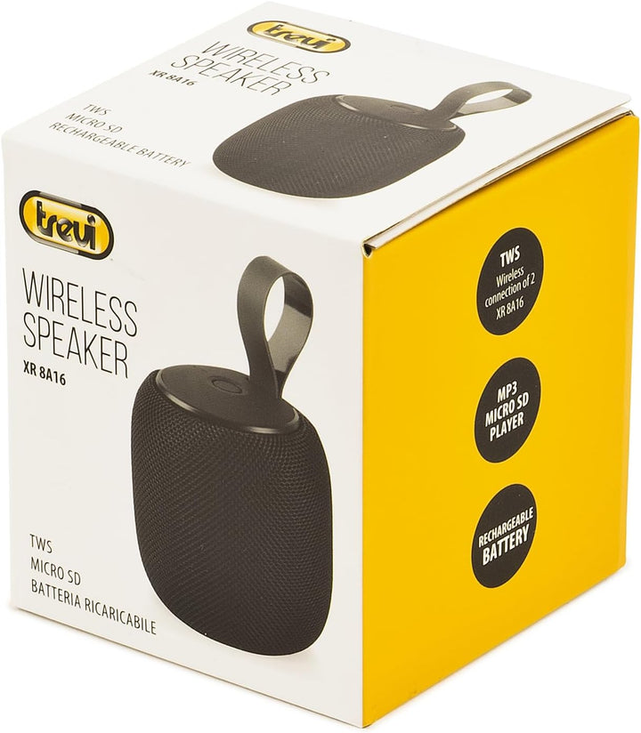 Trevi XR 8A16 Kabelloser Lautsprecher 5.3, tragbarer Lautsprecher 5 W mit MP3-Player, Micro SD und T