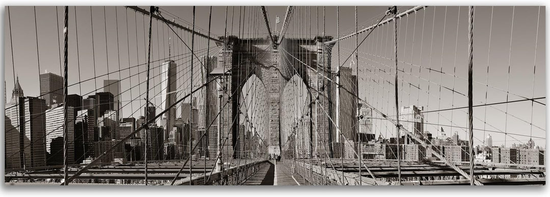 Feeby Bilder Brooklyn Bridge New York 150x50 cm Wohnzimmer Schlafzimmer Büro Flur Küche Modern Bild