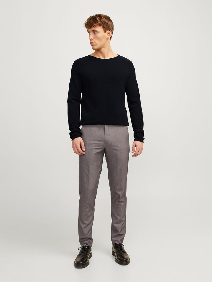 JACK & JONES Male Strickpullover mit Rundhals Einfarbig Strickpullover mit Rundhals XL Schwarz, XL S