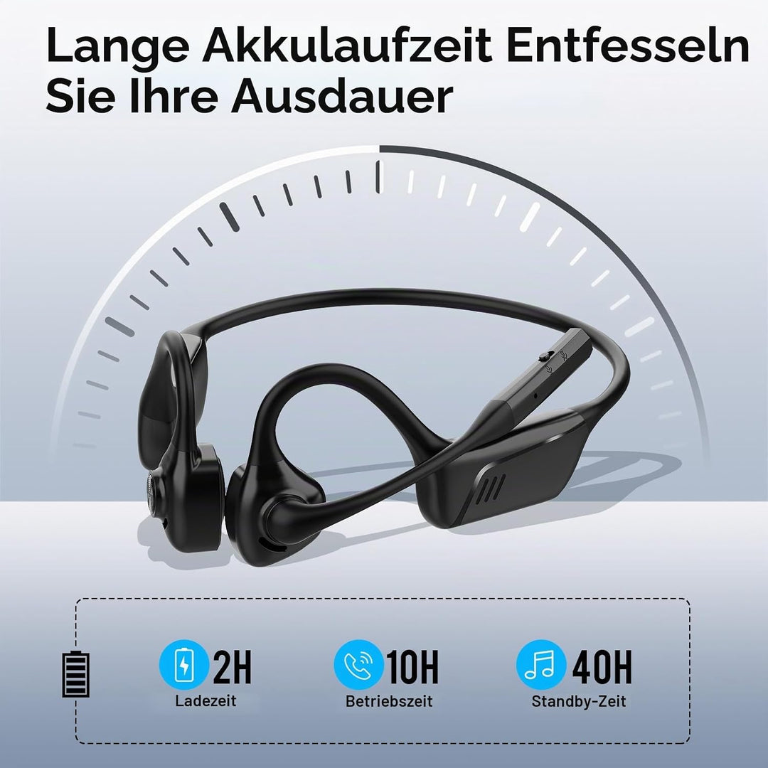 Smof Bluetooth Headset mit Mikrofon, Open-Ear Kopfhörer Bluetooth 5.1 mit Geräuschunterdrückung und