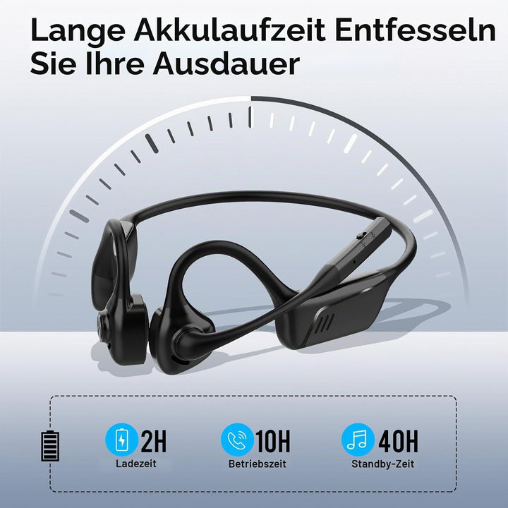 Smof Bluetooth Headset mit Mikrofon, Open-Ear Kopfhörer Bluetooth 5.1 mit Geräuschunterdrückung und