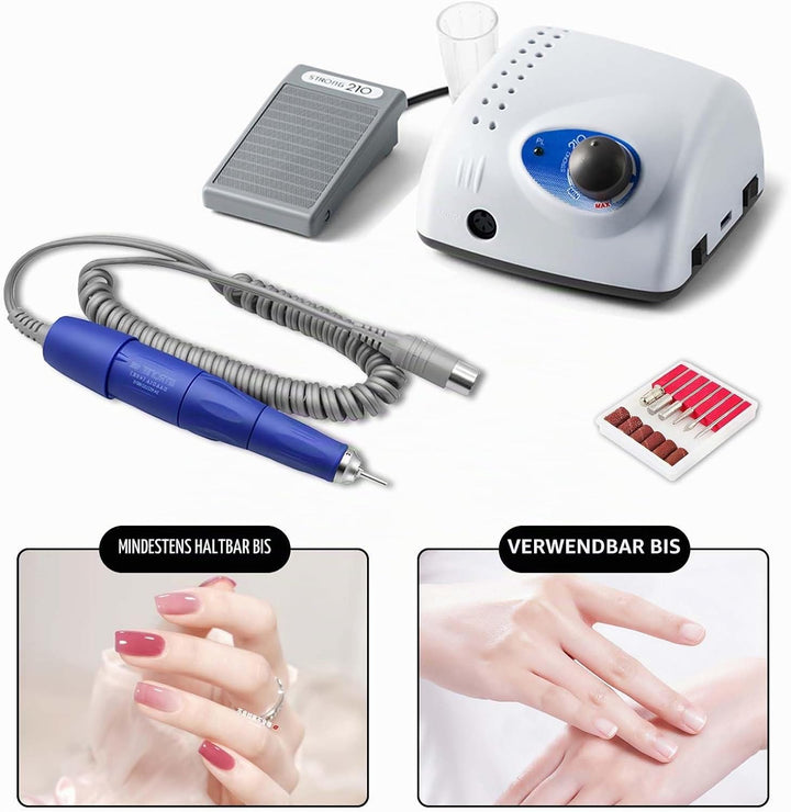 Elektrische Nagelfräser, Elektrische Nagel Maniküre Maschine 2.35 mm Nagelfeilen-Bit Mit Sechs Schle