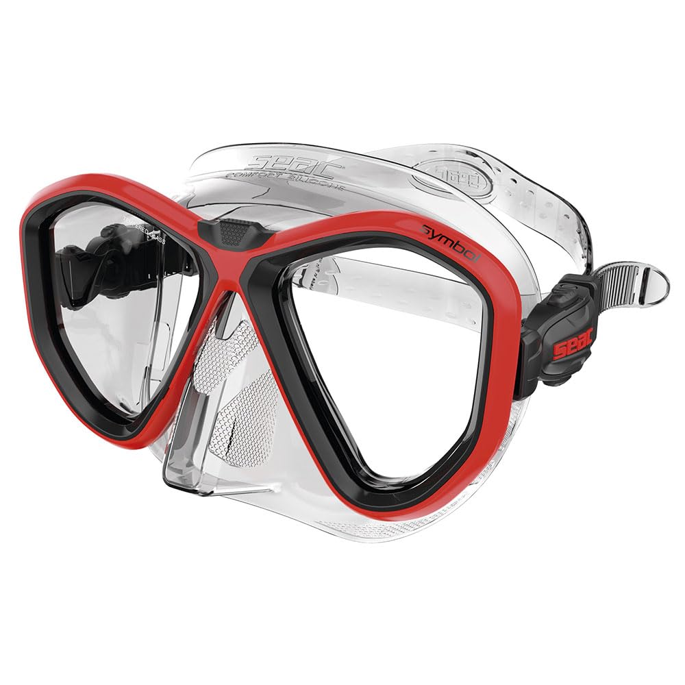 Seac Unisex-Adult Symbol Made in Italy Zweiglas-Tauchmaske mit Einer 3D-Schnalle direkt am Maskenkör