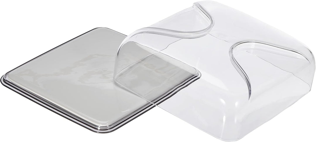 Guzzini - Gocce, Quadratische Käseglocke - Himmelgrau, 25,5 x 25,5 x h11,5 cm - 27000092 25,5 x 25,5