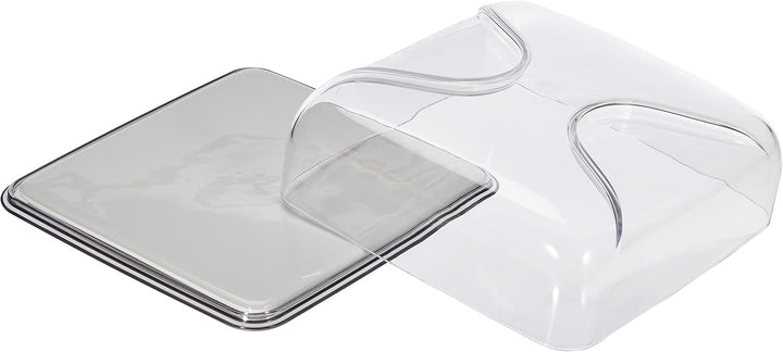 Guzzini - Gocce, Quadratische Käseglocke - Himmelgrau, 25,5 x 25,5 x h11,5 cm - 27000092 25,5 x 25,5