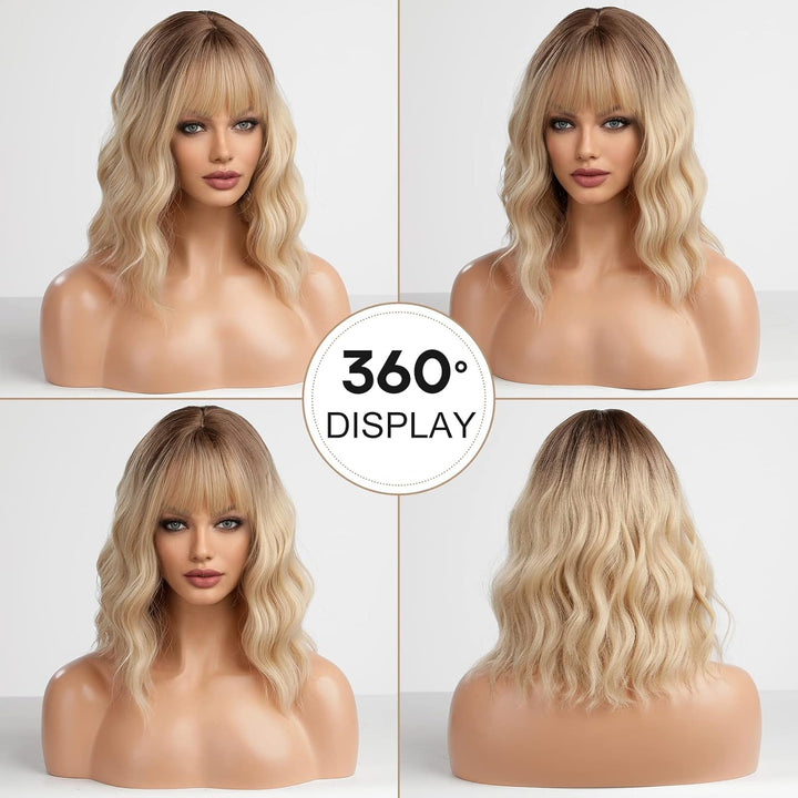 HAIRCUBE Kurze Charming Bob mit Bangs Perücken für Frau Natur Hitzebeständige Synthetische Faser Par
