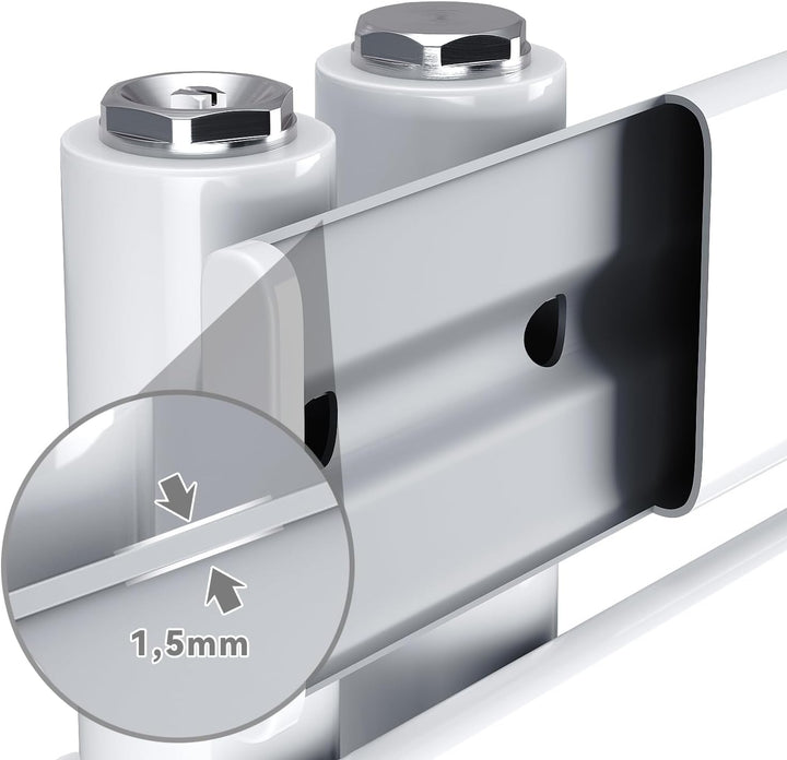 SONNI Badheizkörper Flach Handtuchtrockner 1038 x 400 mm Weiss Handtuchwärmer Seitenanschluss Panel