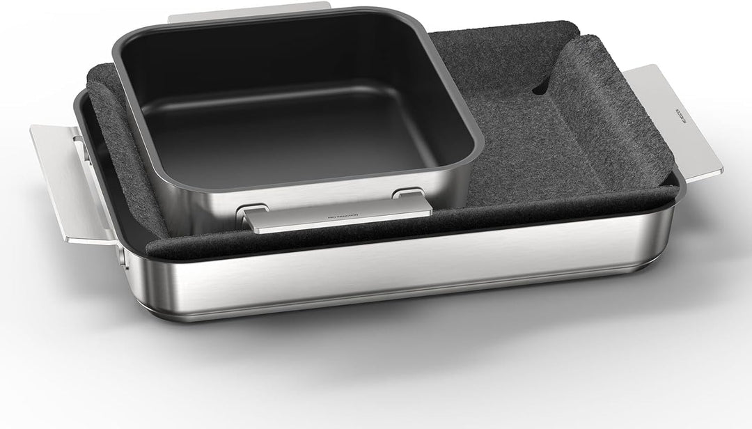 Bosch HEZ9FF040, Flex Pfannen-Set, Induktionsgeeignete Pfannen (gross, mittel und klein) mit Glasdec