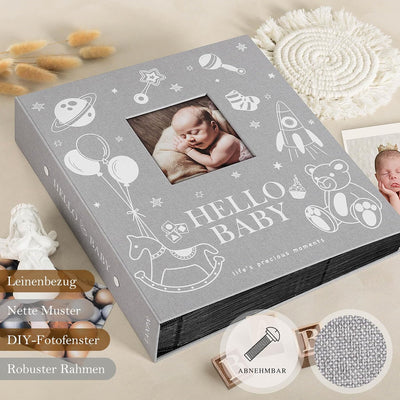 Lanpn Baby Fotoalbum 10x15 600 Fotos, Grosses Fotoalbum Einsteckalbum Babyalbum, Leinen Einstecken E