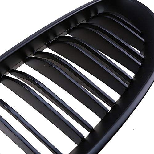 E60 E61 M5 5er-Serie 03–09, mattschwarz, Sport-Nieren-Doppellinien-Frontgrill, 1 Paar