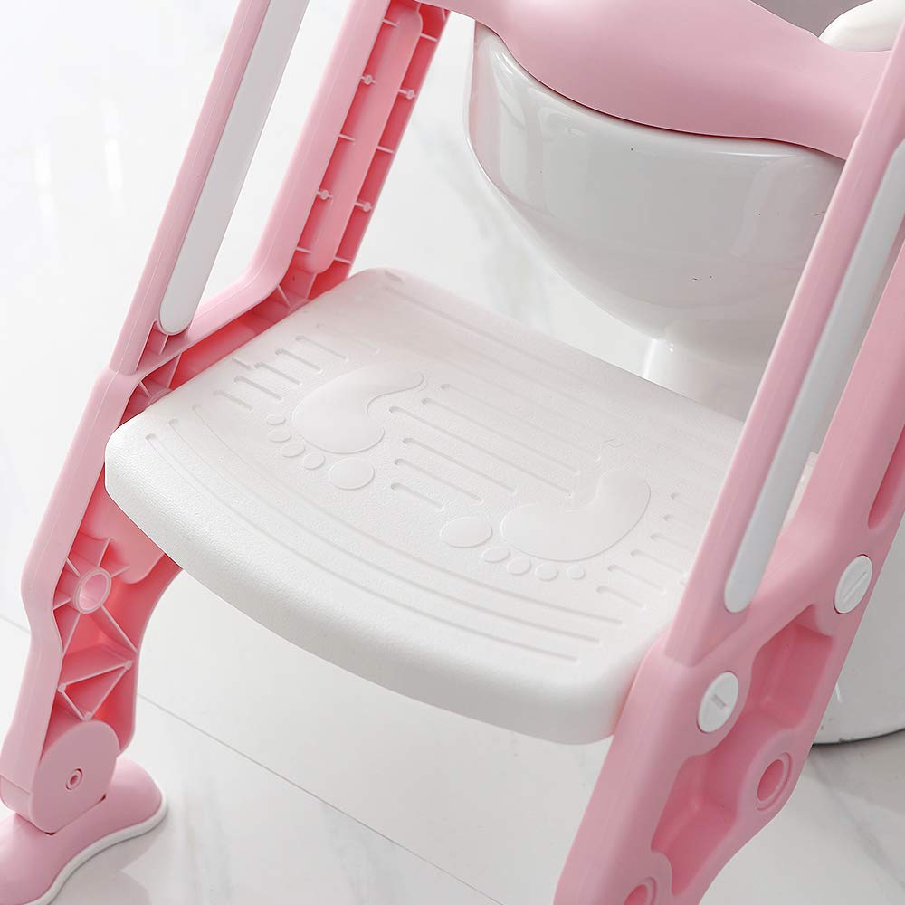 Toilettensitz kinder mit treppe, Faltbar Toilettentrainer Stabilen Rutschfesten, Kinder WC Sitz mit