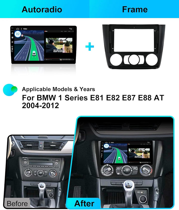 JOYX Android 15 IPS Autoradio Passt für BMW 1 Series E81/E82/E87/E88 (2004-2012) - Eingebautes CarPl
