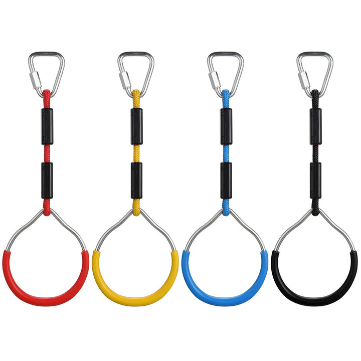 PELLOR Kinder Klettern Ringe, Multifunktions turnringe Kinder Trapeze Schaukel mit Kunststoff Turnri