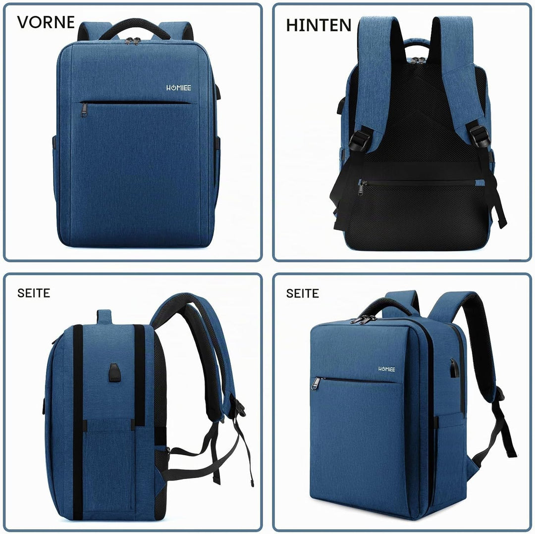 HOMIEE Handgepäck Rucksack Herren, Laptop Rucksack 15,6 Zoll Reiserucksack Travel Backpack Business