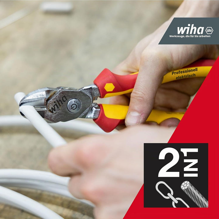 Wiha VDE Hochleistungs-Seitenschneider BiCut Industrial mit DynamicJoint® 200mm, umschaltbar 200% Po