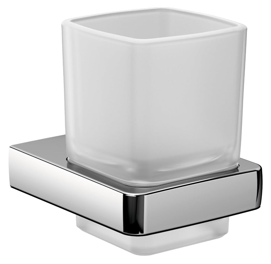 Emco Trend Glashalter, Badzubehör, Kristallglas satiniert/Chrom, Zahnbürstenhalter, Badaccessoires,0