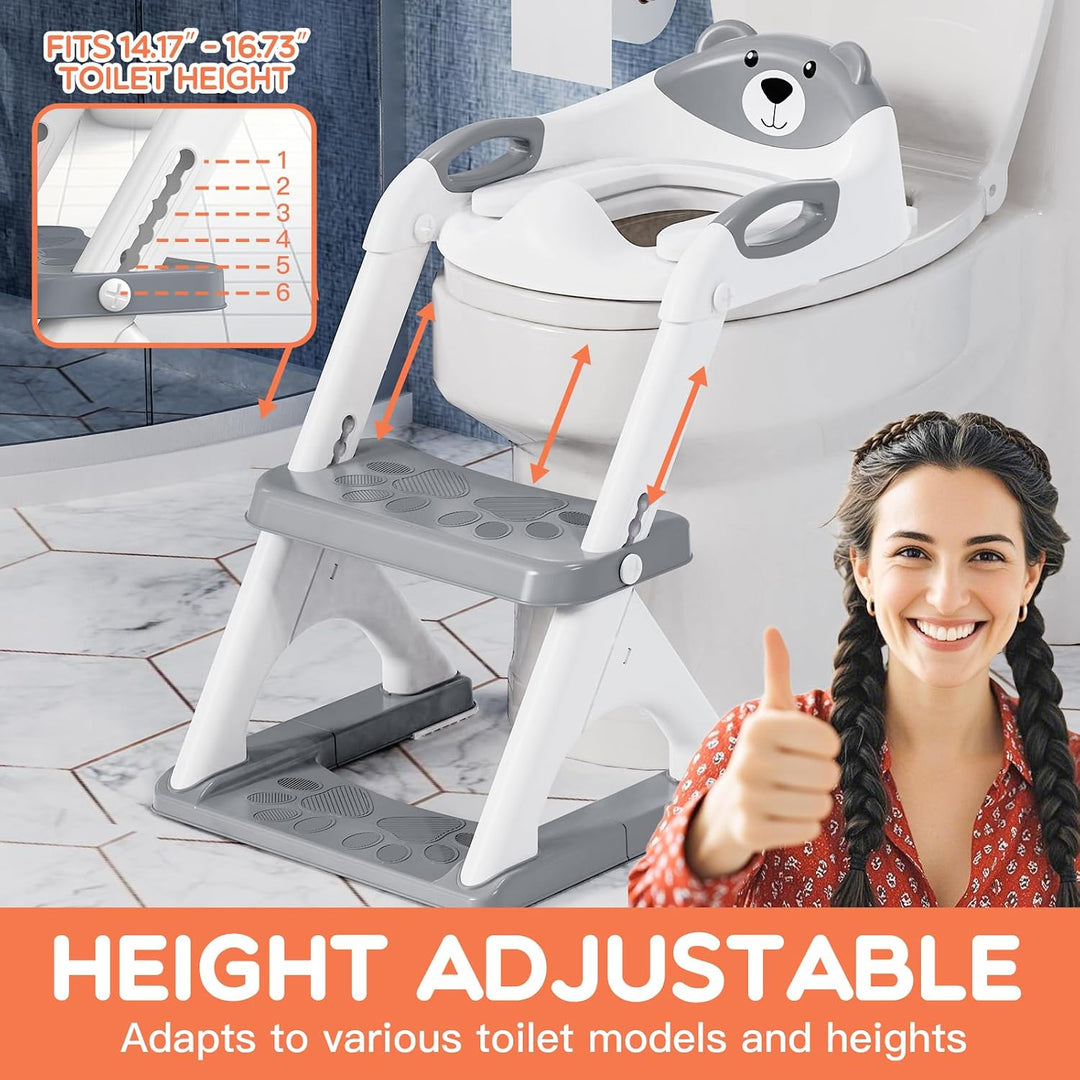 SKYROKU Toilettensitz 2 in 1 Toiletten Aufsatz für Kinder 2-7 Jahre Upgraded Stabil bis 90kg PP(BPA-
