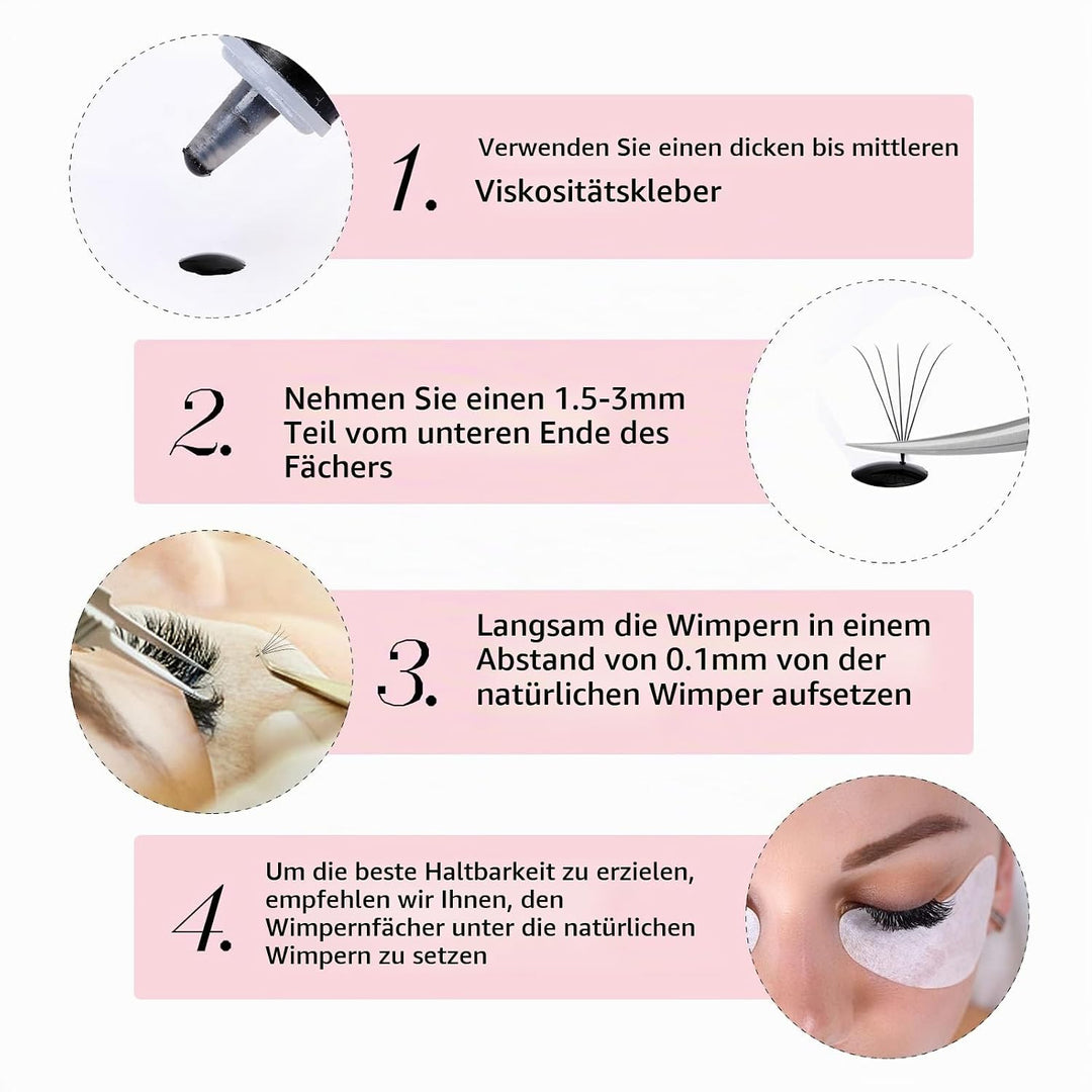 Russische Vorgefertigte 5D 0.07 D Curl 9-16mm Mixed 1000pcs Wimpern Extensions Promade Russische Fäc