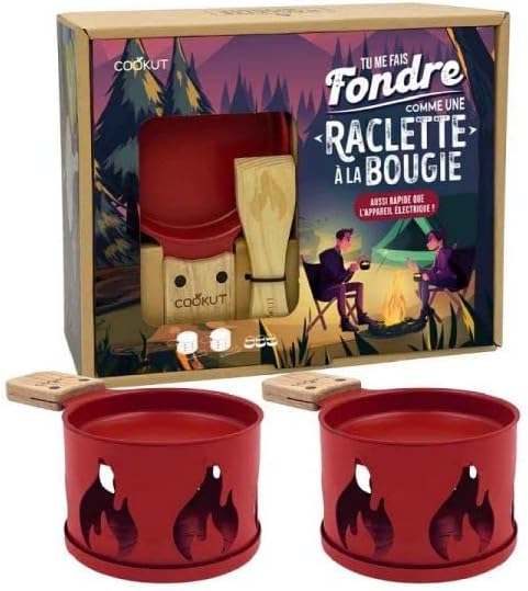 COOKUT - Set mit Rakel für 2 Kerzenfunktionen, Rot, Dekoration
