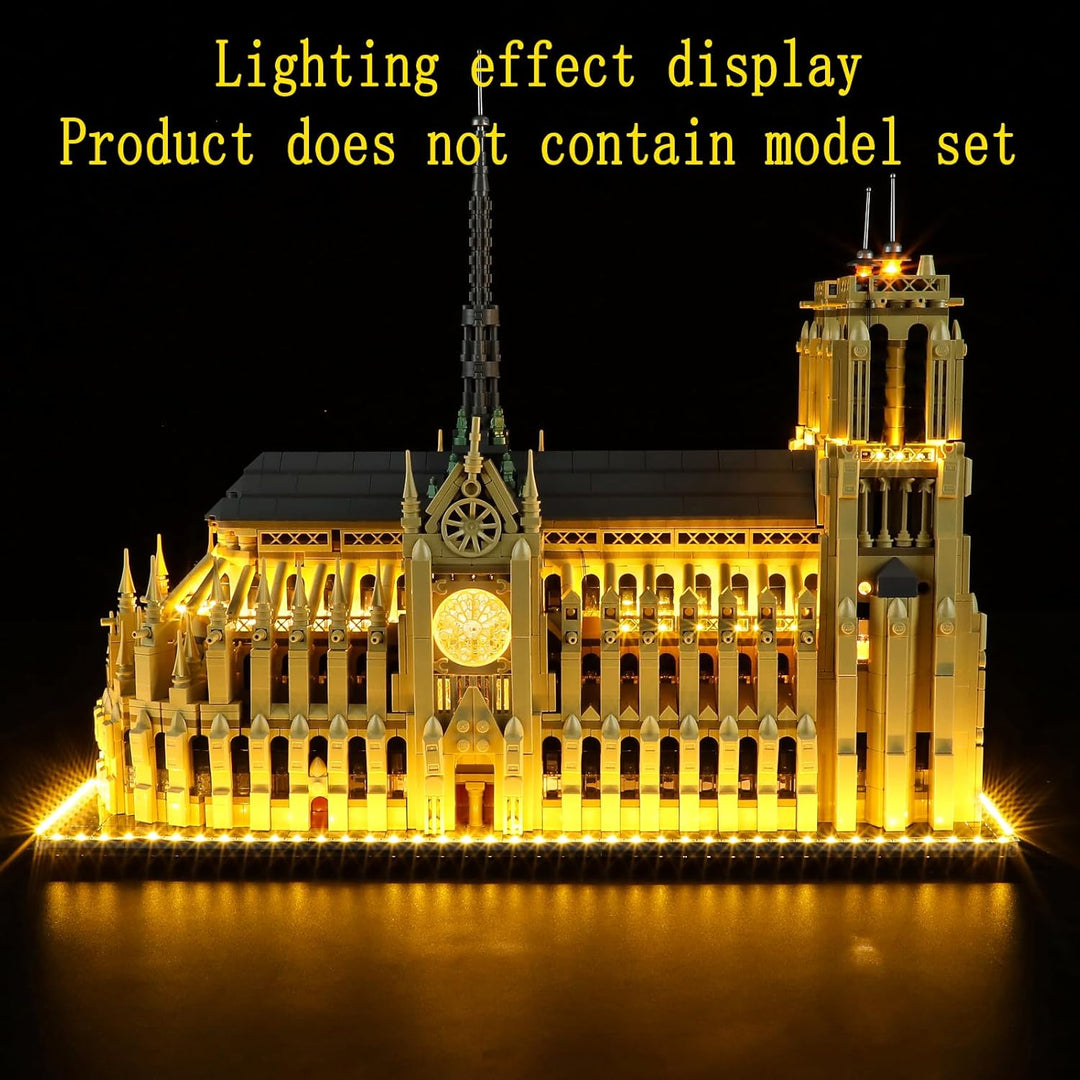GEAMENT LED Licht-Set Kompatibel mit Lego Notre-Dame de Paris - Beleuchtungsset für Architecture 210