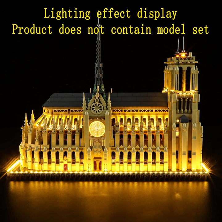 GEAMENT LED Licht-Set Kompatibel mit Lego Notre-Dame de Paris - Beleuchtungsset für Architecture 210